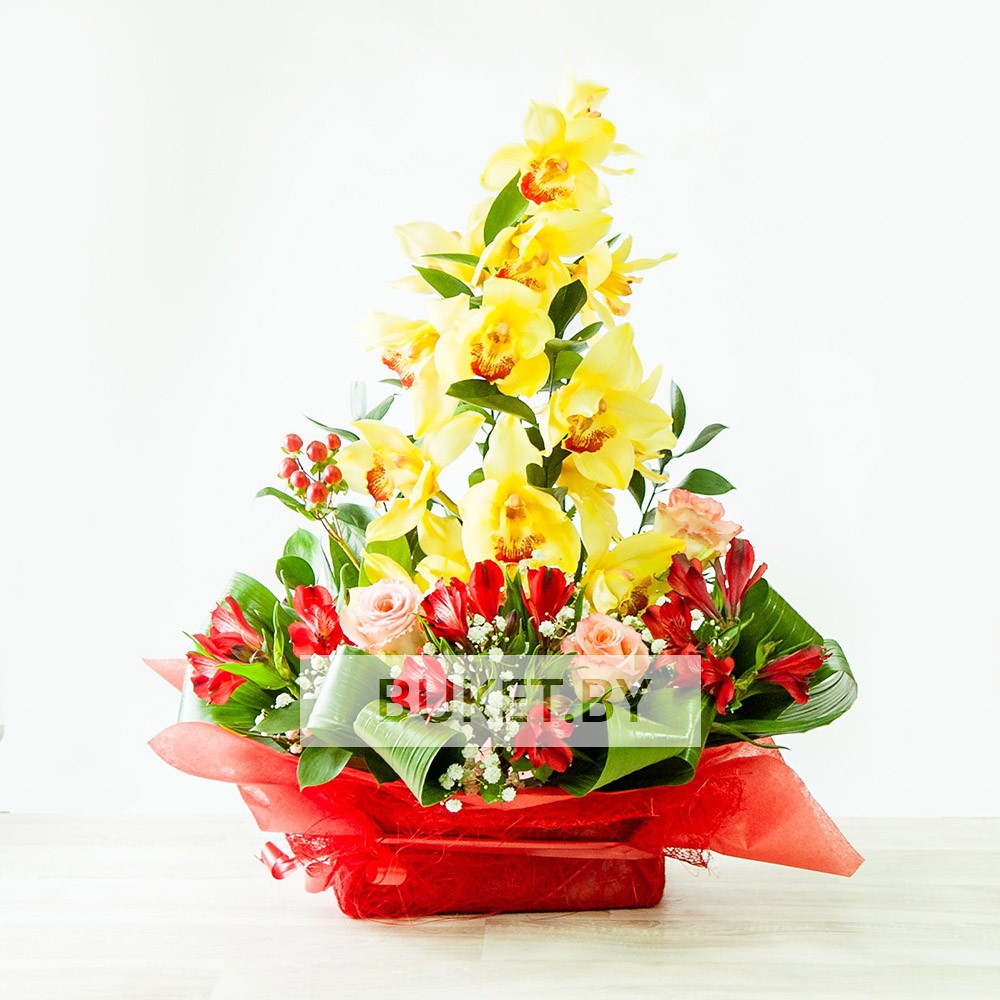 Композиция поздравительная из орхидеи